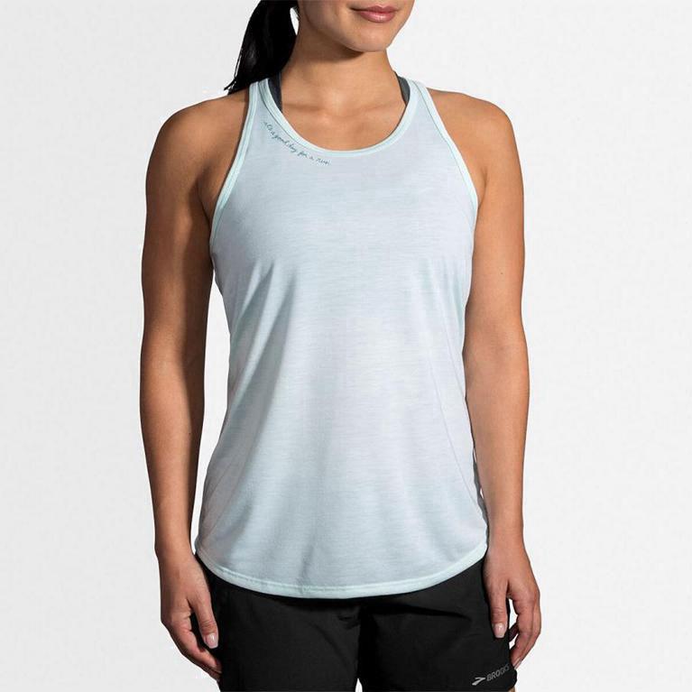 Brooks Distance Graphic NZ - Women's Running Tank Top - White (73948-OAPW)